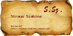 Straus Szabina névjegykártya